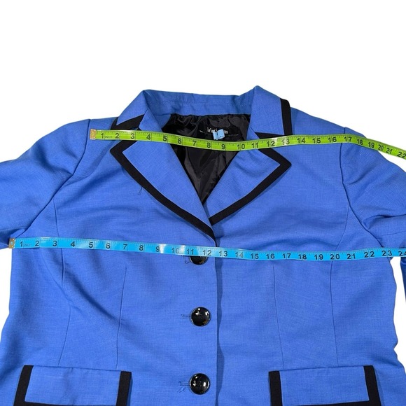 Le Suit Separates 16W Blue/Black Dress Jacket Career Formal Event Church Money - Picture 3 of 8